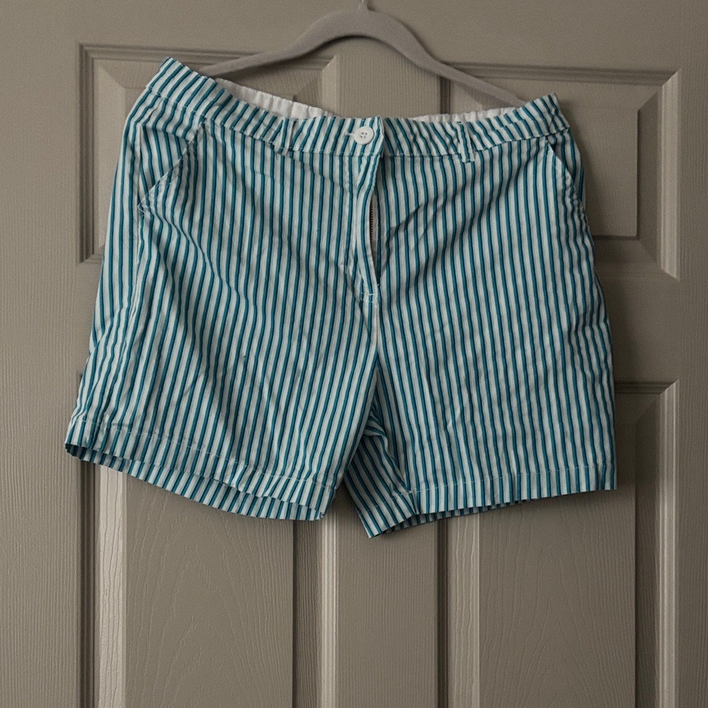 Caribbean Joe Blue and White Striped Women's Shorts